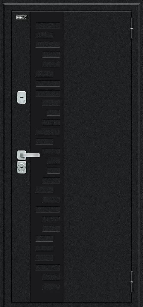 Входная дверь Thermo Флэш Декор-2 Букле черное/Wenge Veralinga BR5310 внешняя сторона