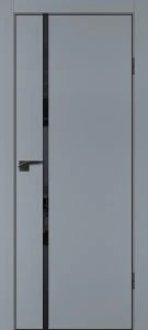 Межкомнатная дверь P-22  кромка ABS черная c 4-х ст. Серый матовый