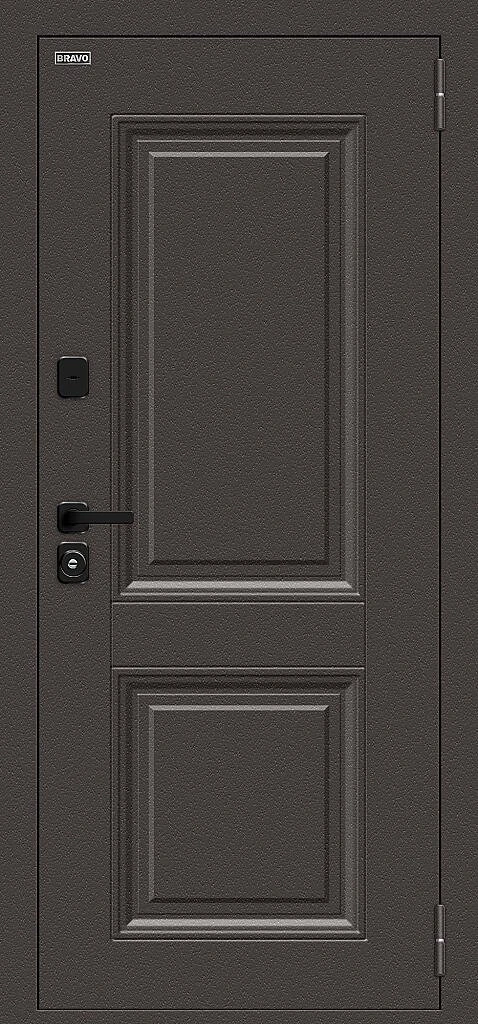 Входная дверь Thermo Некст МФ/SBlack Старк шоколад/White Silk BR6219 внешняя сторона