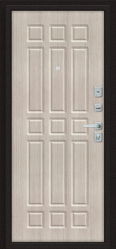 Входная дверь Любо Мини/BChrome Антик Медный/Cappuccino Melinga BR6221 внутренняя сторона