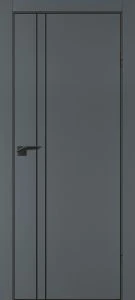 Межкомнатная дверь P-20  черный молдинг PET,  кромка ABS черная c 4-х ст. Графит матовый