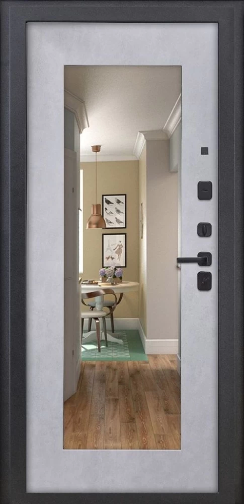 Входная дверь ДвериПРО L-Термо серебро ФЛЗ-603 Бетон снежный DPRO195644 внутренняя сторона